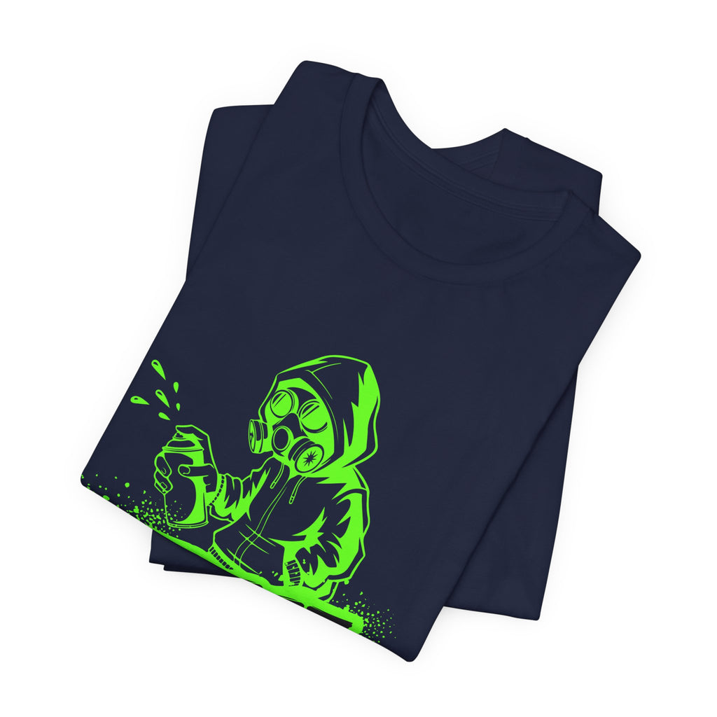 Street Graffiti Tee — Neon Green Hoodie Spray Paint Design