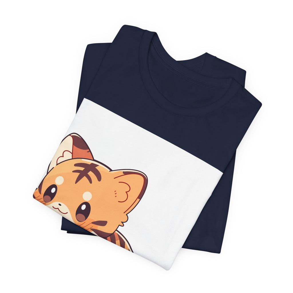 Cute Cartoon Tiger Tee — Adorable Kitten-Style Tiger Graphic T-Shirt