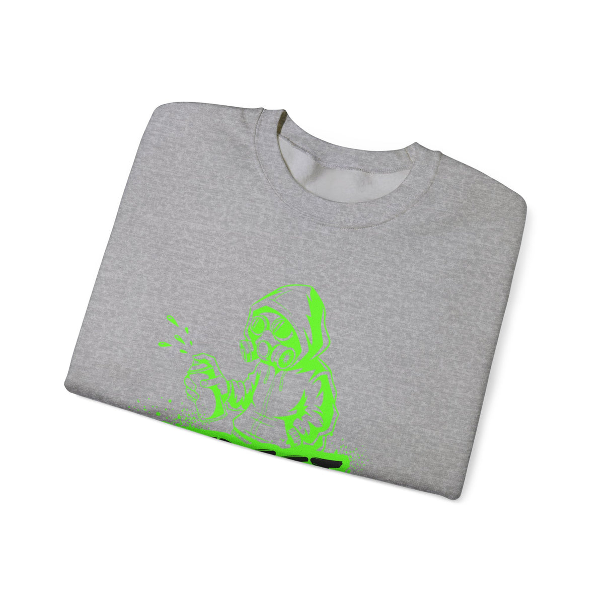 Street Graffiti Hoodie Sweatshirt — Neon Green Spray Paint Design