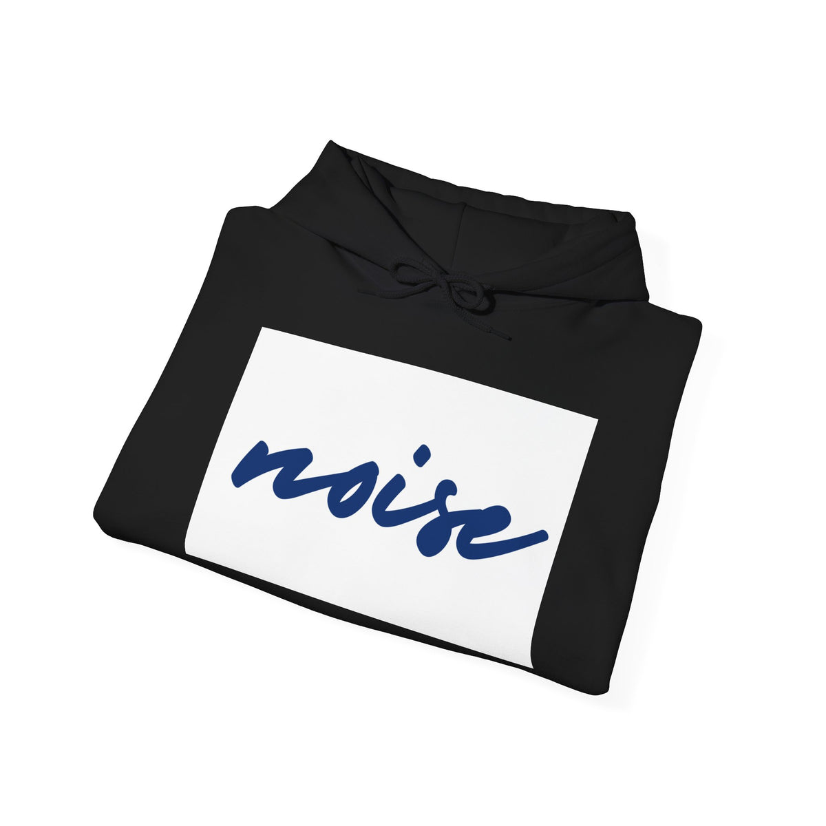 Noise Script Hoodie — Minimalist White Pullover with Handwritten ‘noise’
