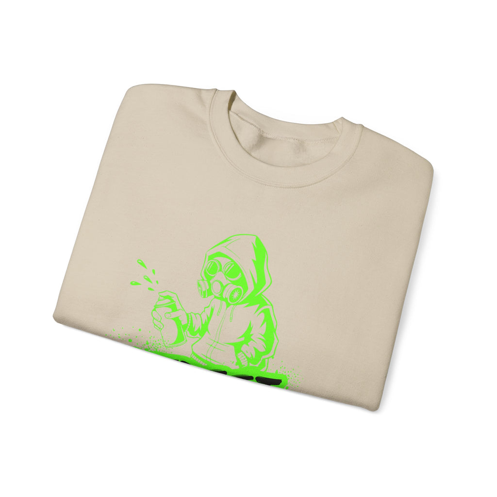 Street Graffiti Hoodie Sweatshirt — Neon Green Spray Paint Design