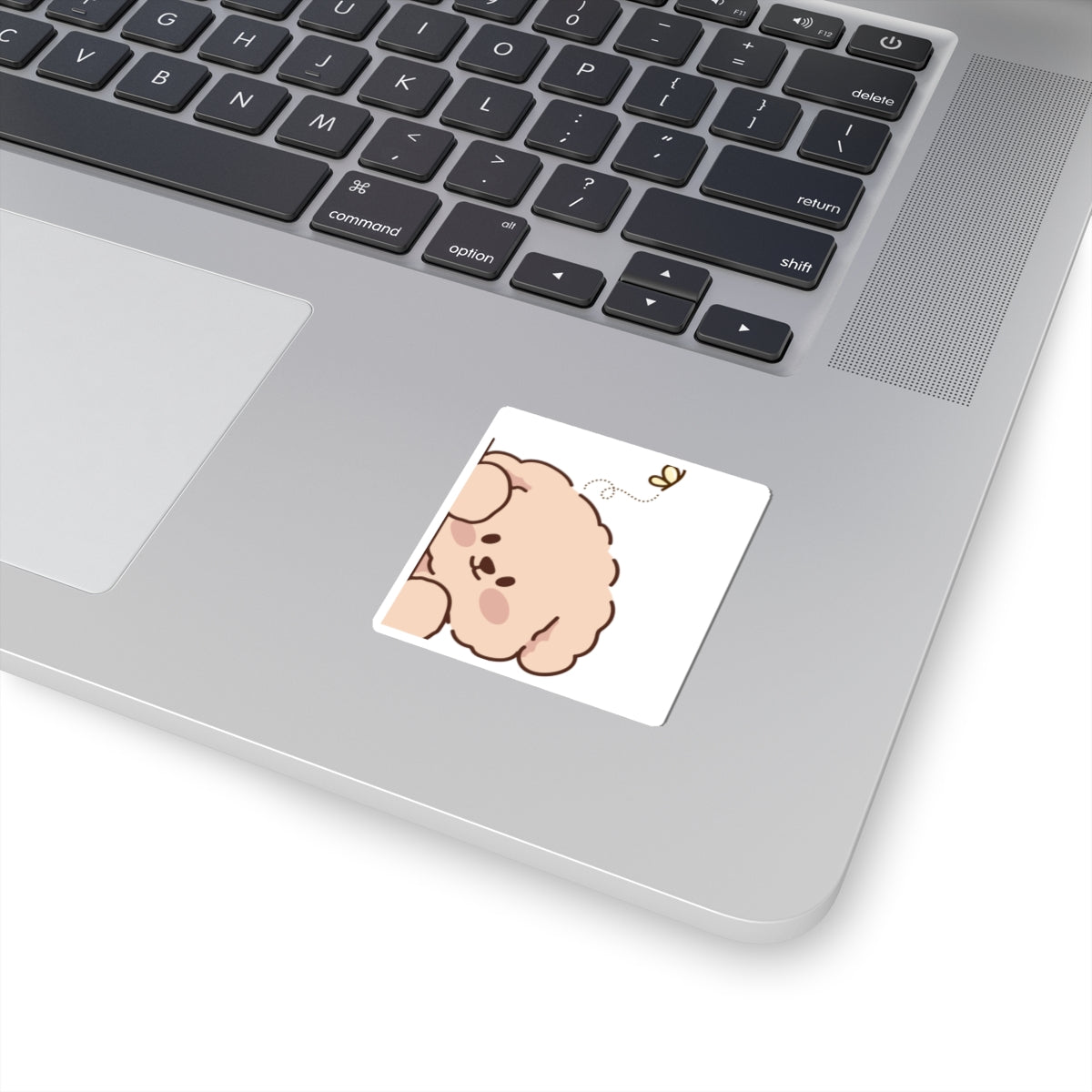 Cute Fluffy Puppy Kiss-Cut Sticker — Adorable Laptop Decal