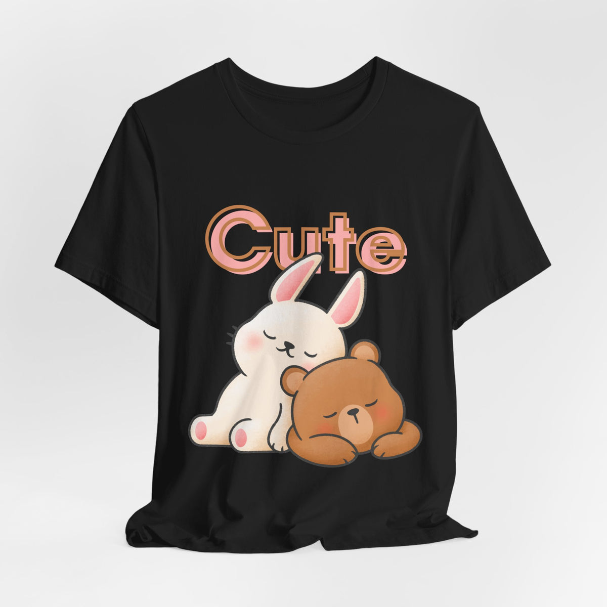 Cute Bunny & Bear Tee — "Cute" Graphic T-Shirt
