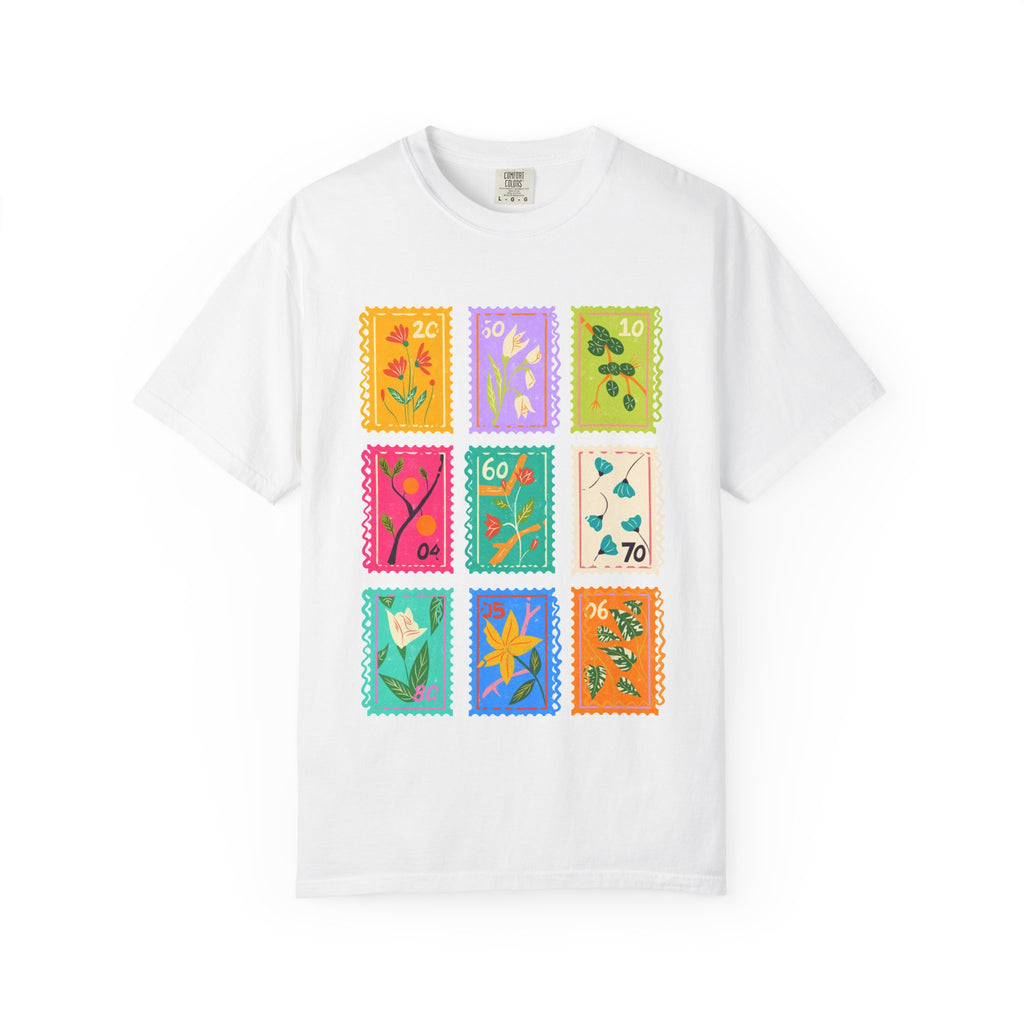 Floral Stamp Collage T-Shirt