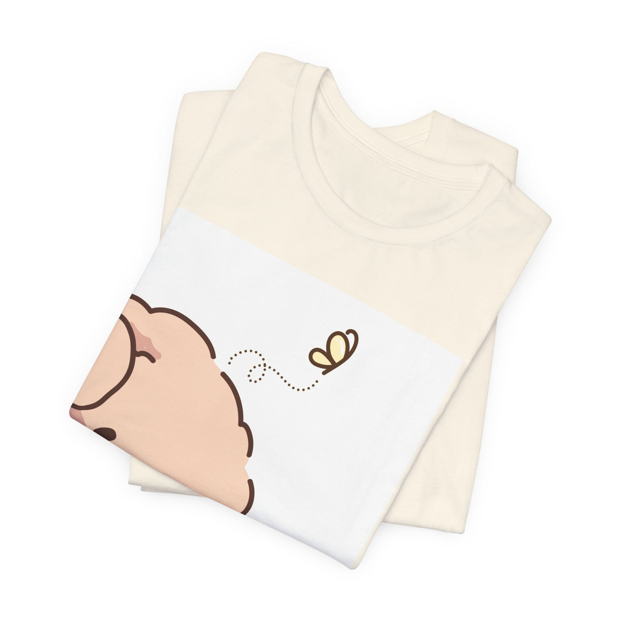 Cute Peekaboo Puppy T-Shirt — Adorable Cartoon Dog with Butterfly Tee