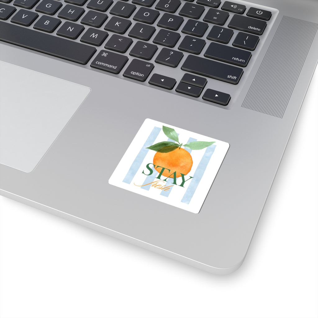 Stay Fresh Orange Sticker — Watercolor Fruit Kiss-Cut Sticker