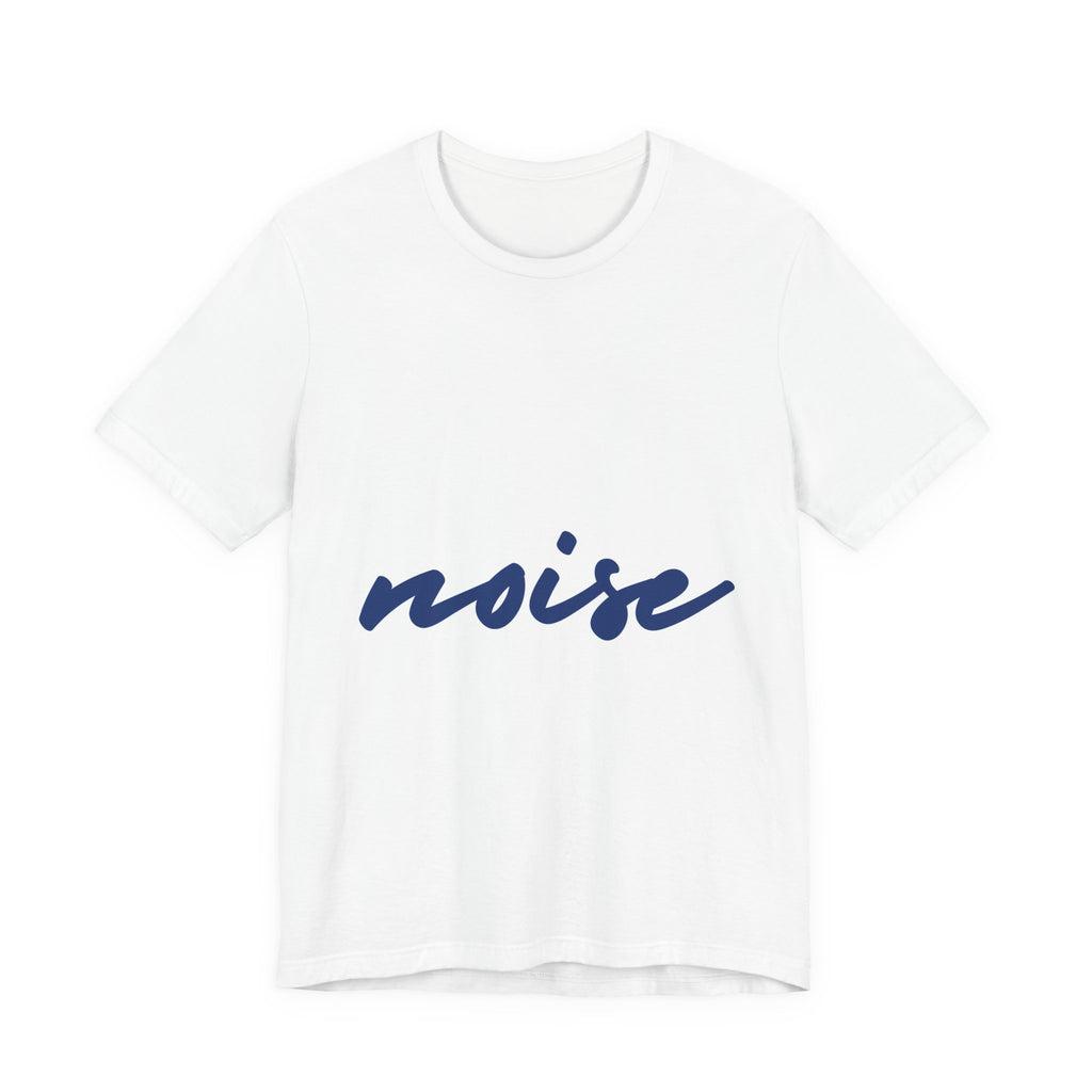 Noise Script T‑Shirt — Minimalist Blue Handwritten Tee