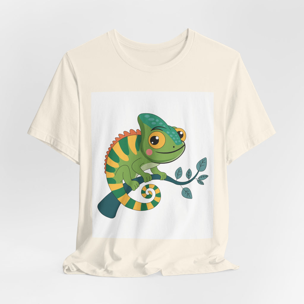 Charming Chameleon Tee — Cute Green Reptile Graphic T-Shirt