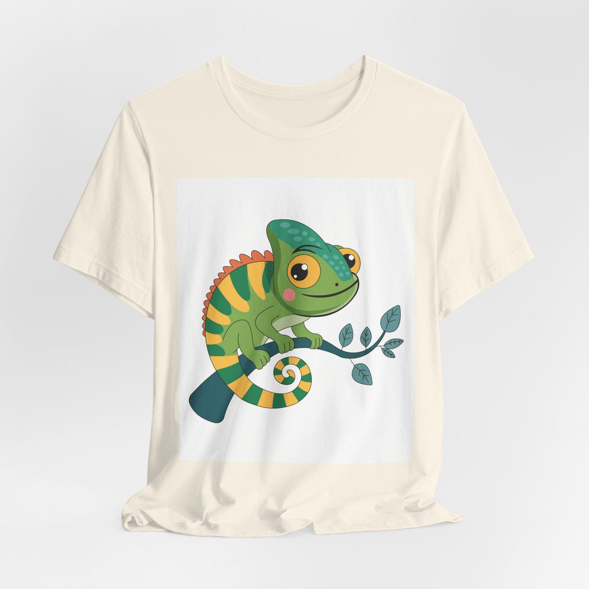 Charming Chameleon Tee — Cute Green Reptile Graphic T-Shirt