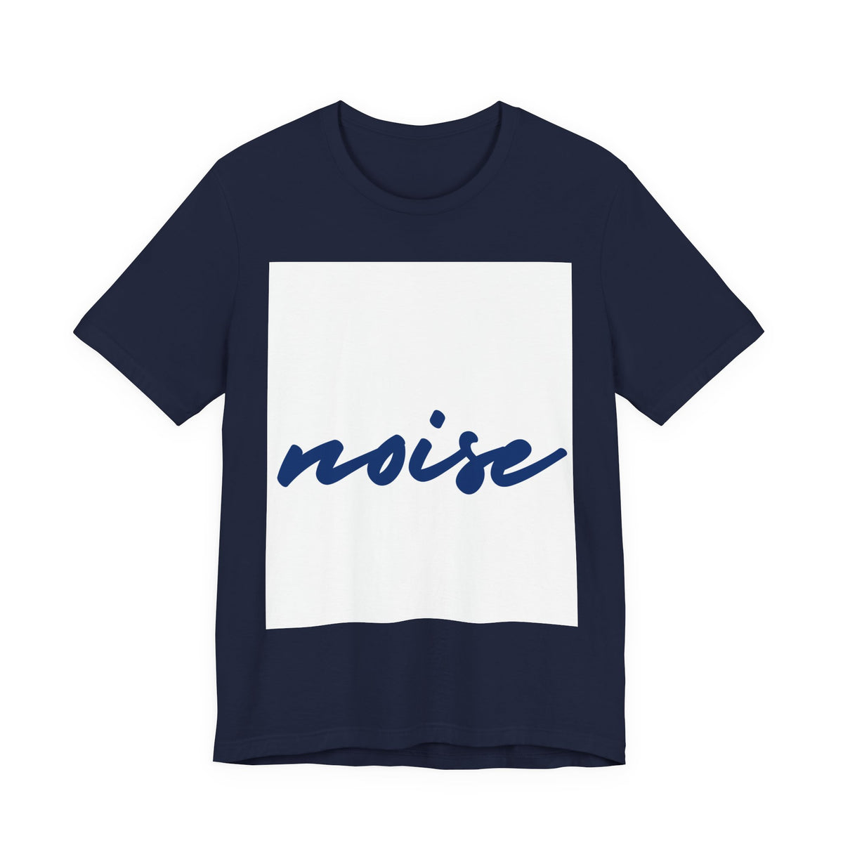 Noise Script T‑Shirt — Minimalist Blue Handwritten Tee