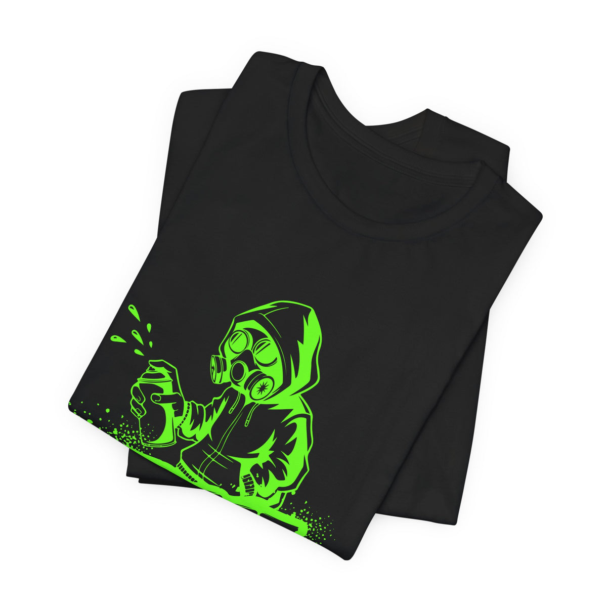 Street Graffiti Tee — Neon Green Hoodie Spray Paint Design