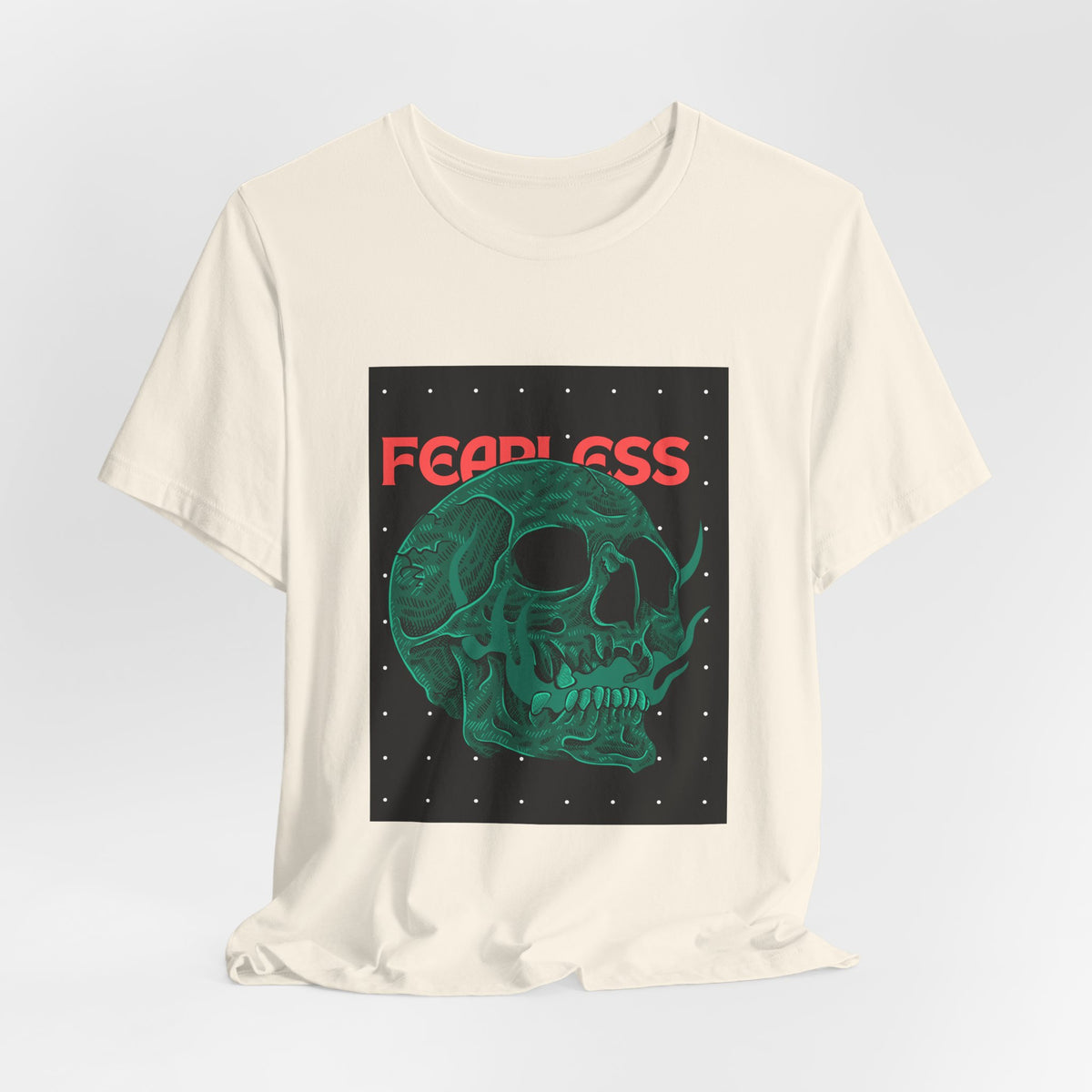 Fearless Skull Tee — Graphic Skull T‑Shirt with 'FEARLESS' Text