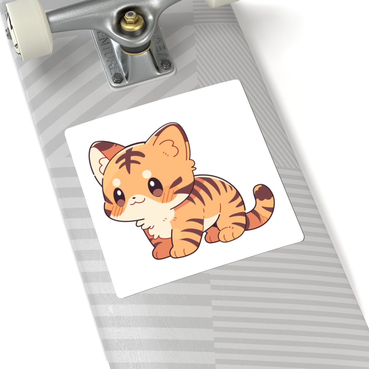 Cute Kawaii Tiger Kitten Sticker - Kiss-Cut Vinyl Decal for Laptops & Scrapbooks