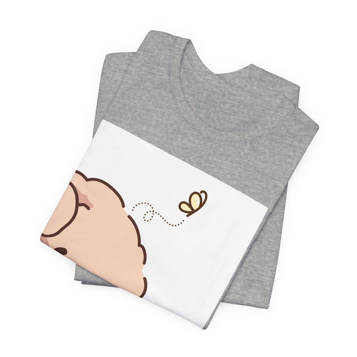 Cute Peekaboo Puppy T-Shirt — Adorable Cartoon Dog with Butterfly Tee