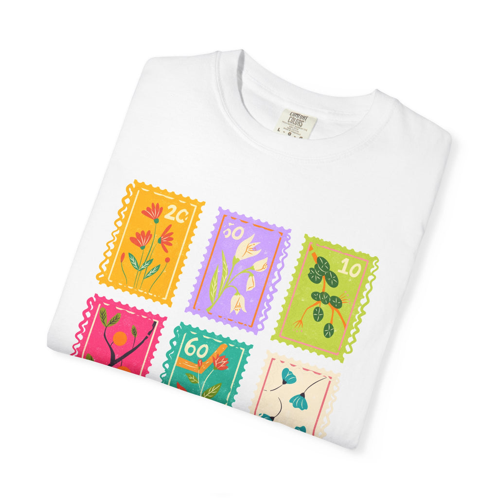 Floral Stamp Collage T-Shirt