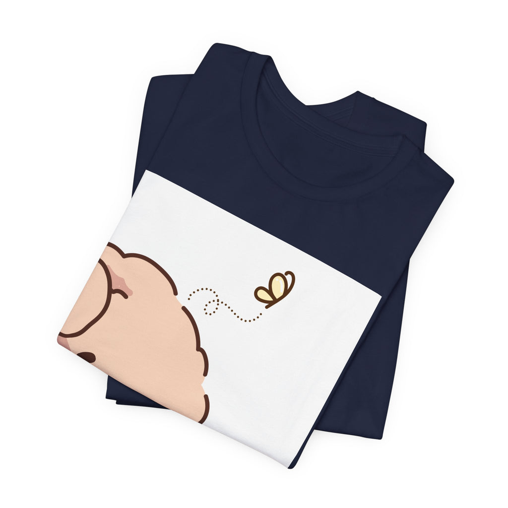 Cute Peekaboo Puppy T-Shirt — Adorable Cartoon Dog with Butterfly Tee