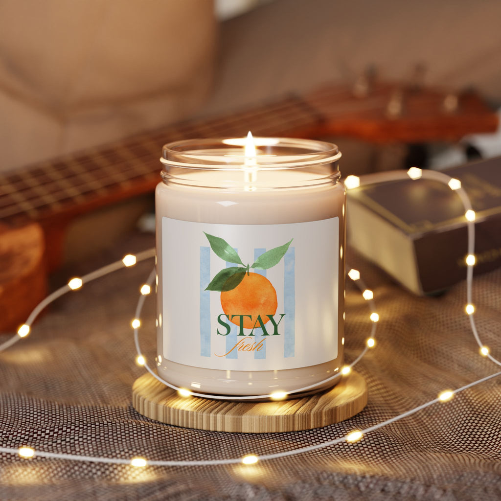 Stay Calm Orange Scented Soy Candle — 9oz Citrus Aromatherapy Jar