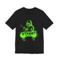 Street Graffiti Tee — Neon Green Hoodie Spray Paint Design