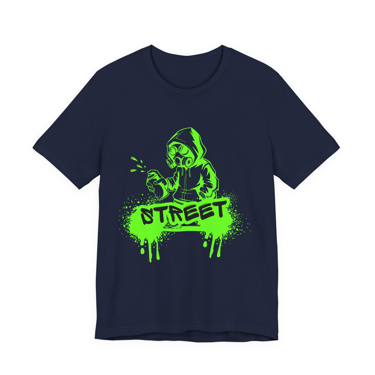 Street Graffiti Tee — Neon Green Hoodie Spray Paint Design