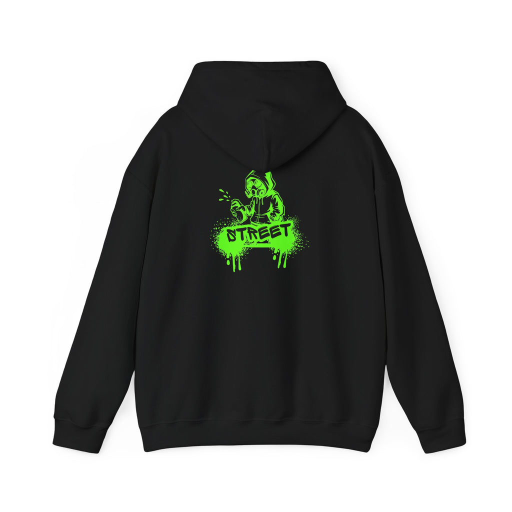 Street Green Graffiti Hoodie – "STREET" Neon Skate Graphic