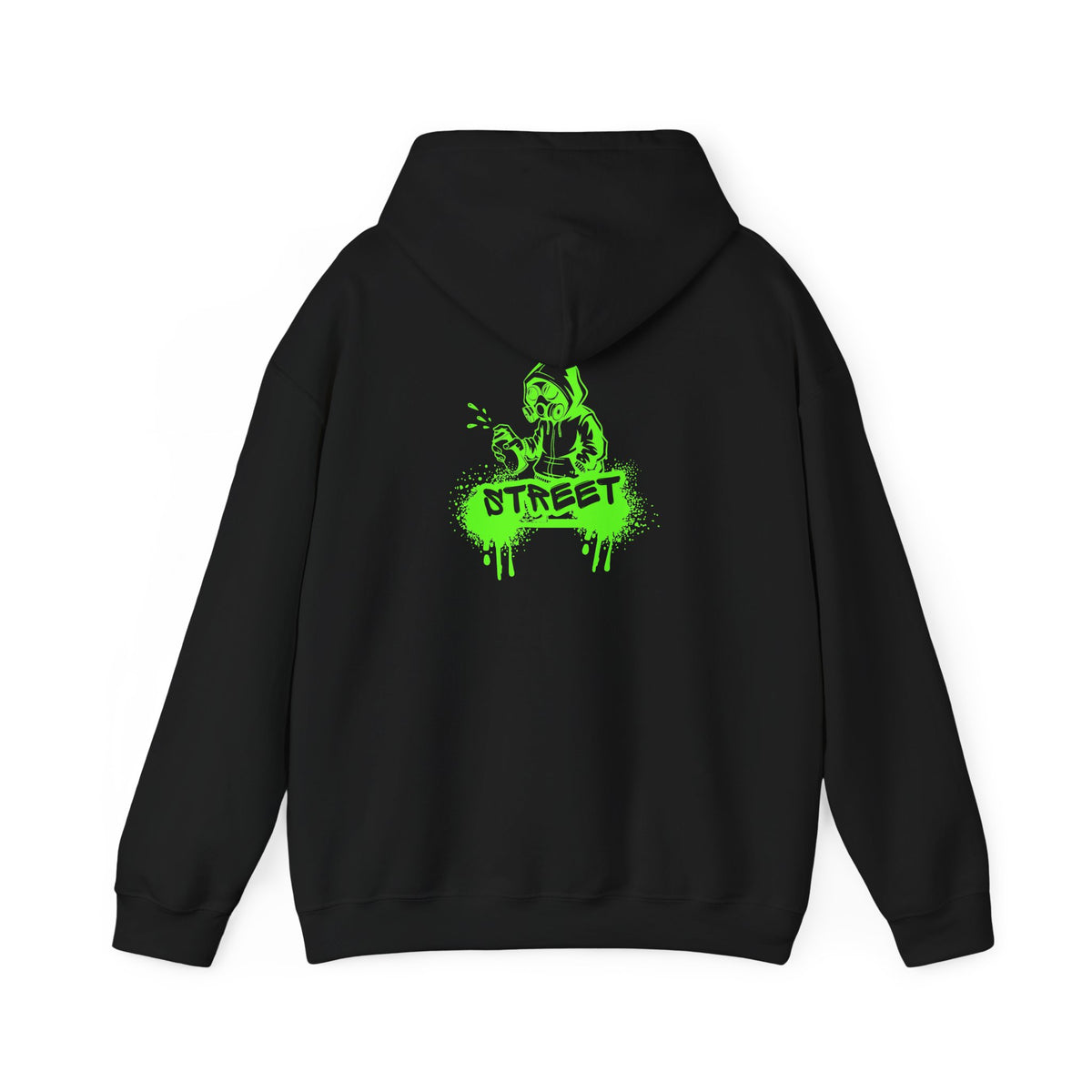 Street Green Graffiti Hoodie – "STREET" Neon Skate Graphic