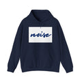 Noise Script Hoodie — Minimalist White Pullover with Handwritten ‘noise’