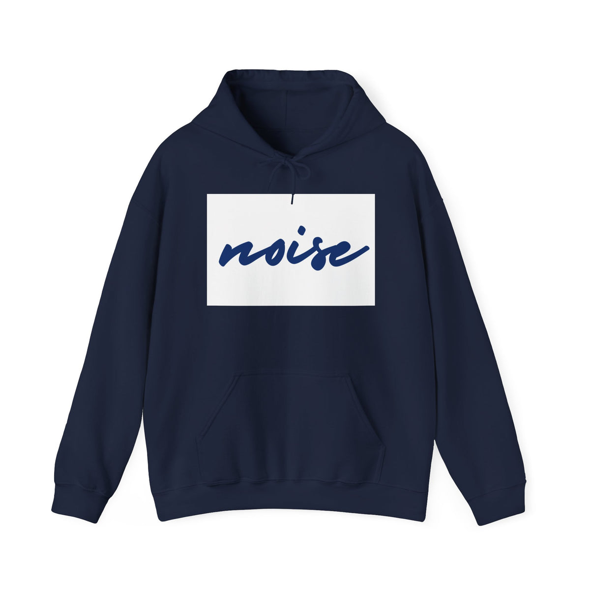 Noise Script Hoodie — Minimalist White Pullover with Handwritten ‘noise’