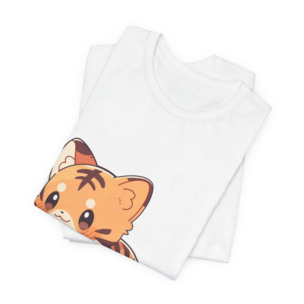 Cute Cartoon Tiger Tee — Adorable Kitten-Style Tiger Graphic T-Shirt