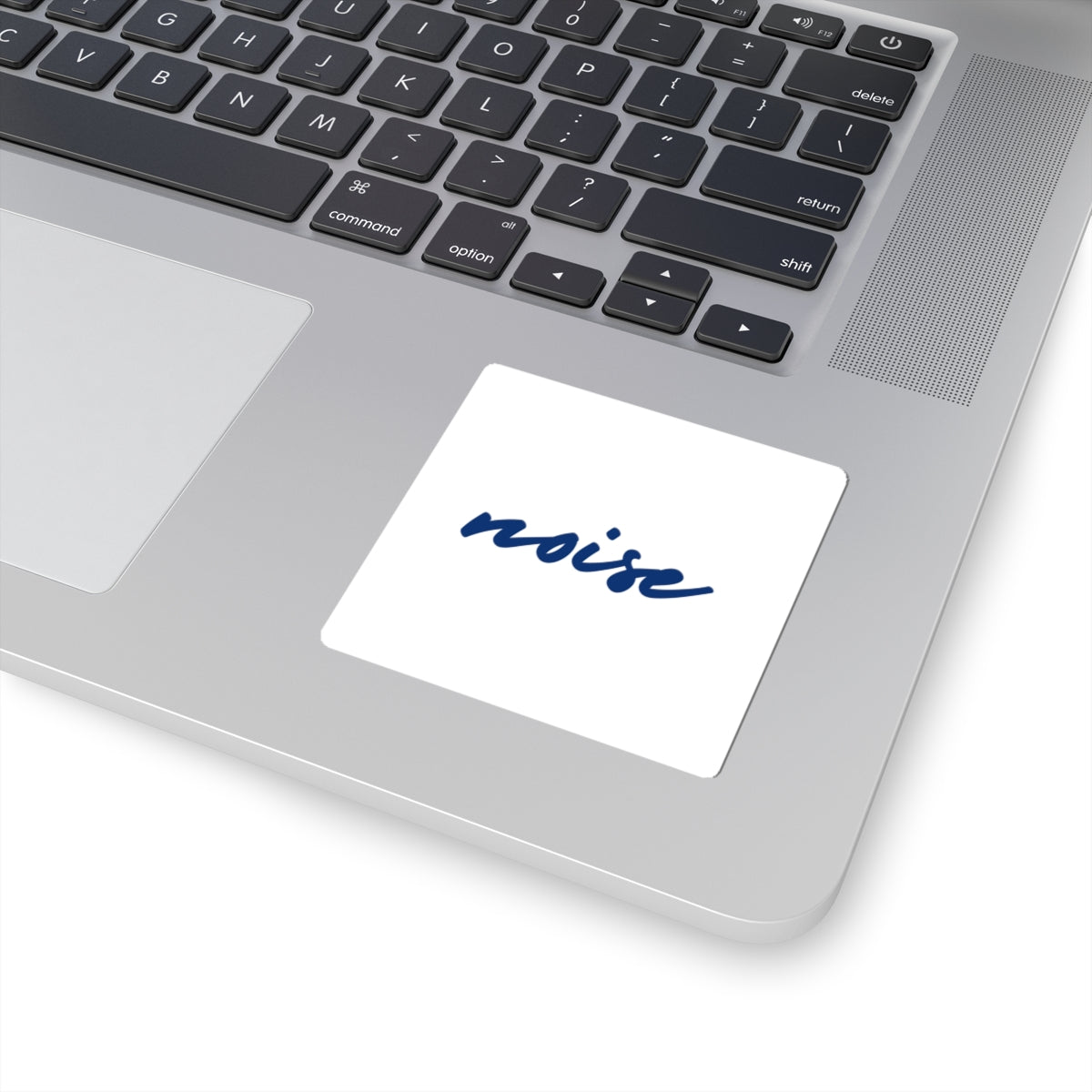 Noise Script Sticker — Minimal Navy Handwritten Decal for Laptops & Gear