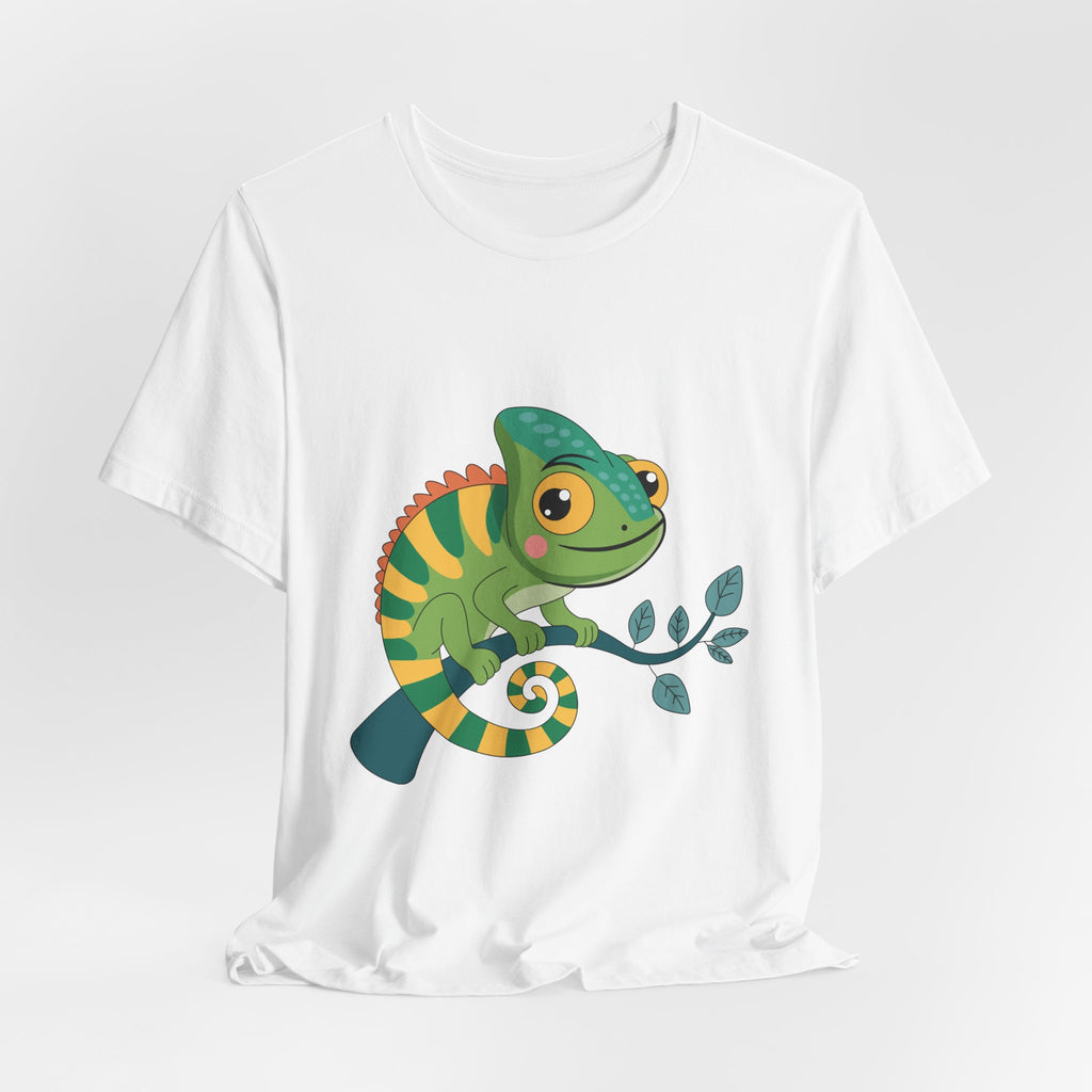 Charming Chameleon Tee — Cute Green Reptile Graphic T-Shirt