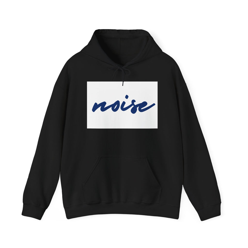 Noise Script Hoodie — Minimalist White Pullover with Handwritten ‘noise’