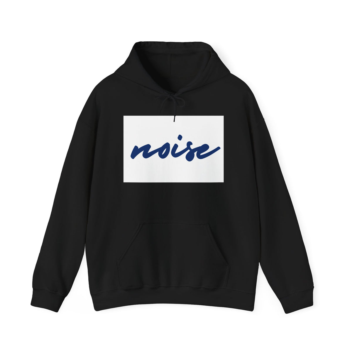 Noise Script Hoodie — Minimalist White Pullover with Handwritten ‘noise’