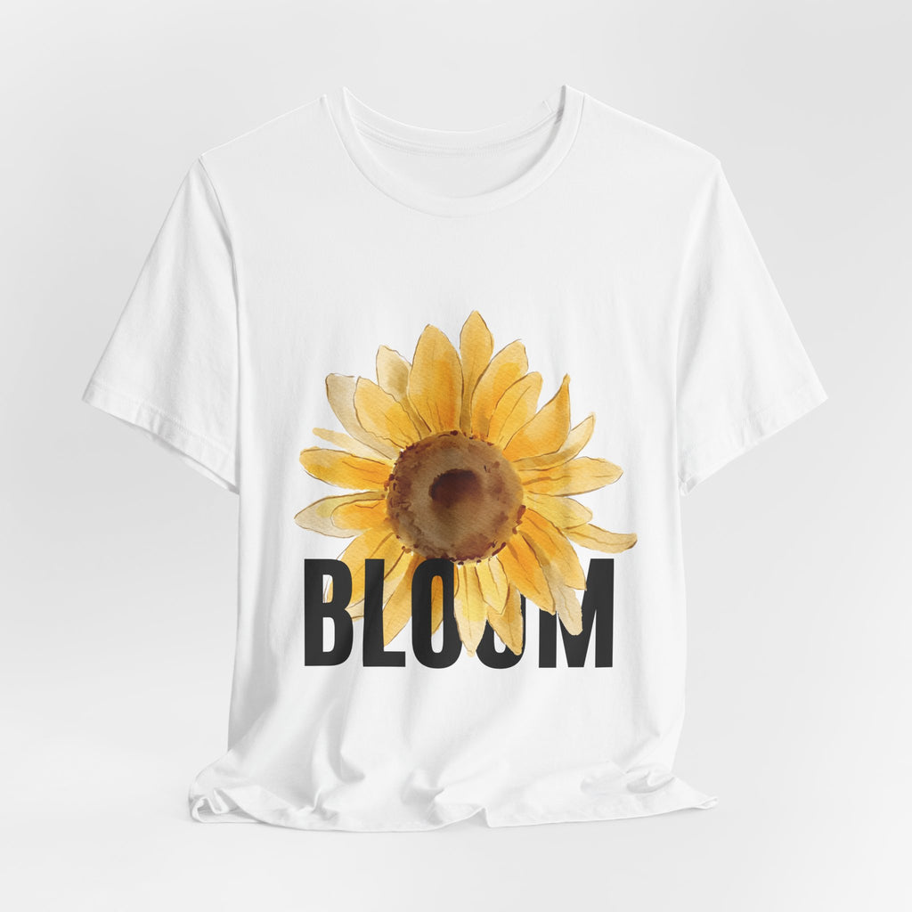 Bloom Sunflower T-Shirt — Floral 'BLOOM' Graphic Tee