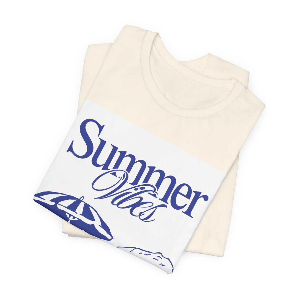 Summer Vibes Beach T-Shirt — Coastal Umbrella & Seaside Illustration Tee