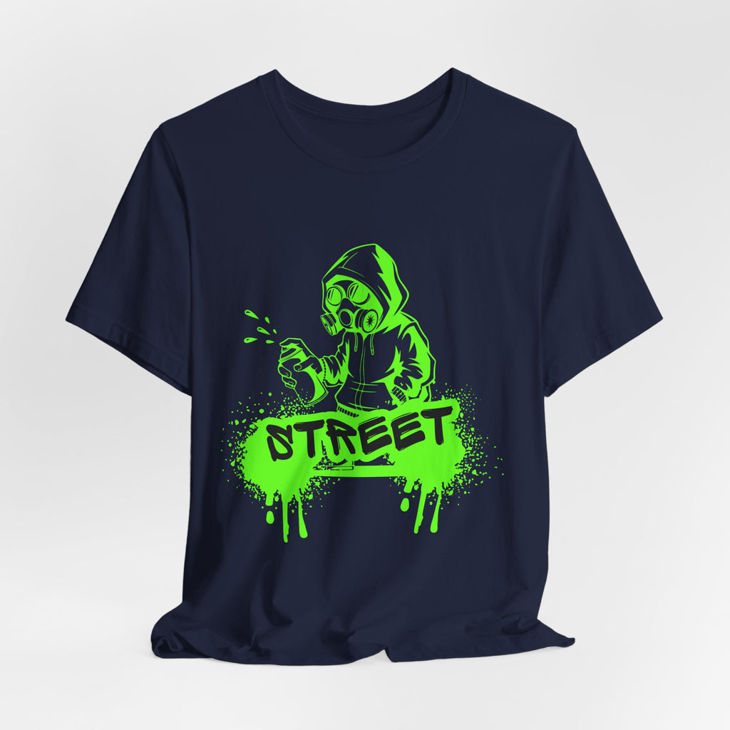 Street Graffiti Tee — Neon Green Hoodie Spray Paint Design