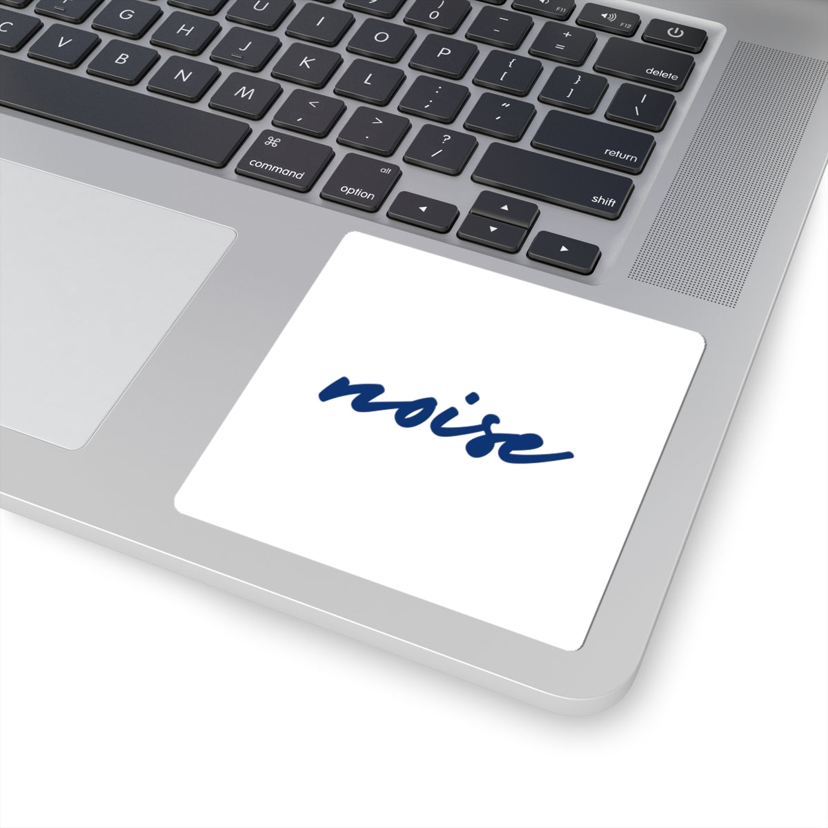 Noise Script Sticker — Minimal Navy Handwritten Decal for Laptops & Gear