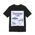 Summer Vibes Beach T-Shirt — Coastal Umbrella & Seaside Illustration Tee