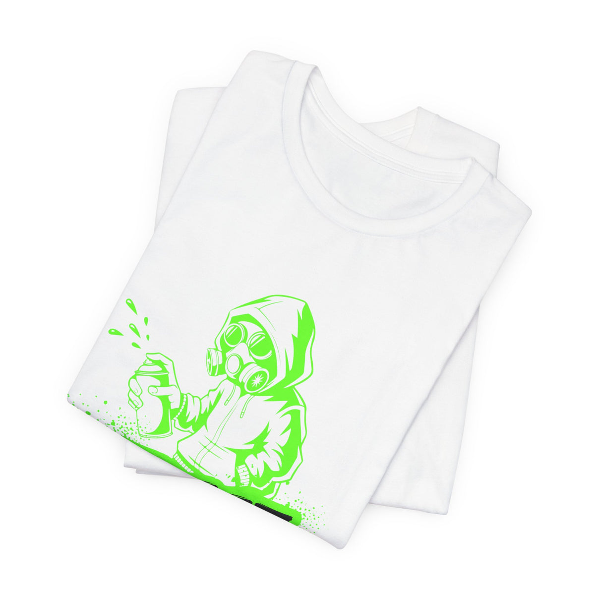 Street Graffiti Tee — Neon Green Hoodie Spray Paint Design
