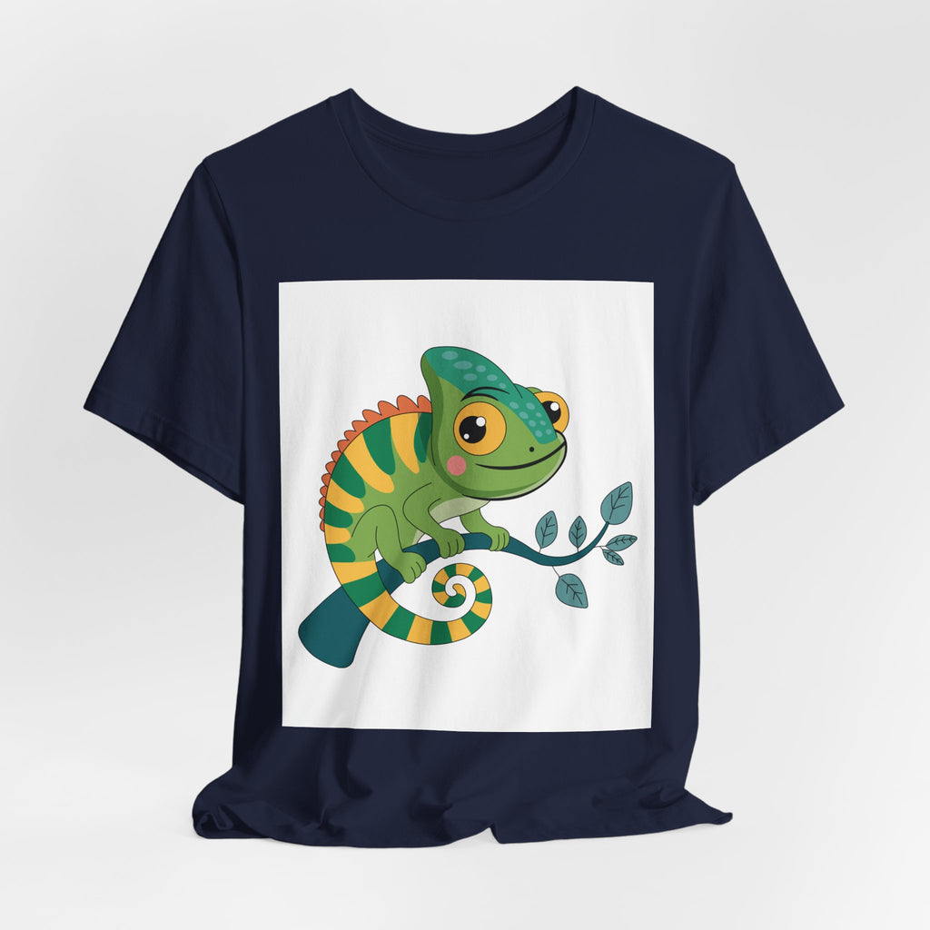 Charming Chameleon Tee — Cute Green Reptile Graphic T-Shirt