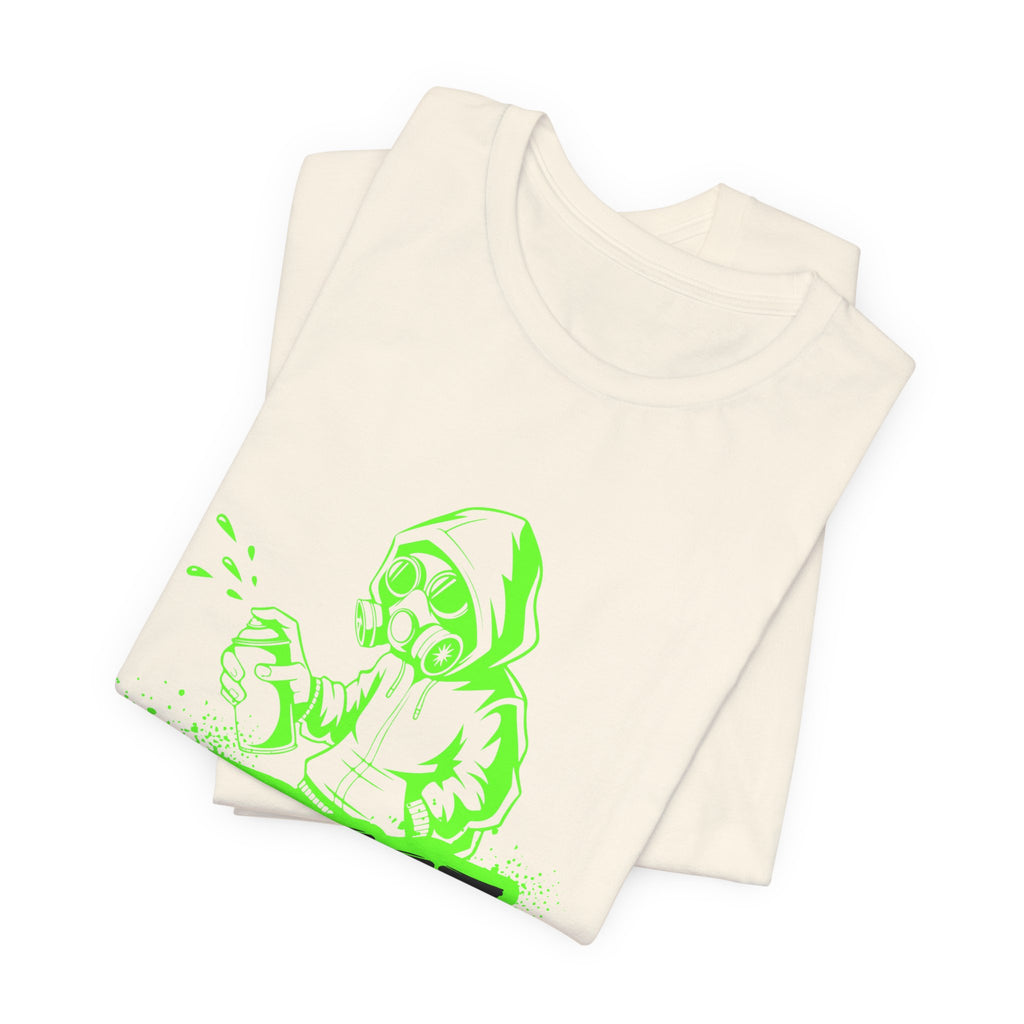 Street Graffiti Tee — Neon Green Hoodie Spray Paint Design