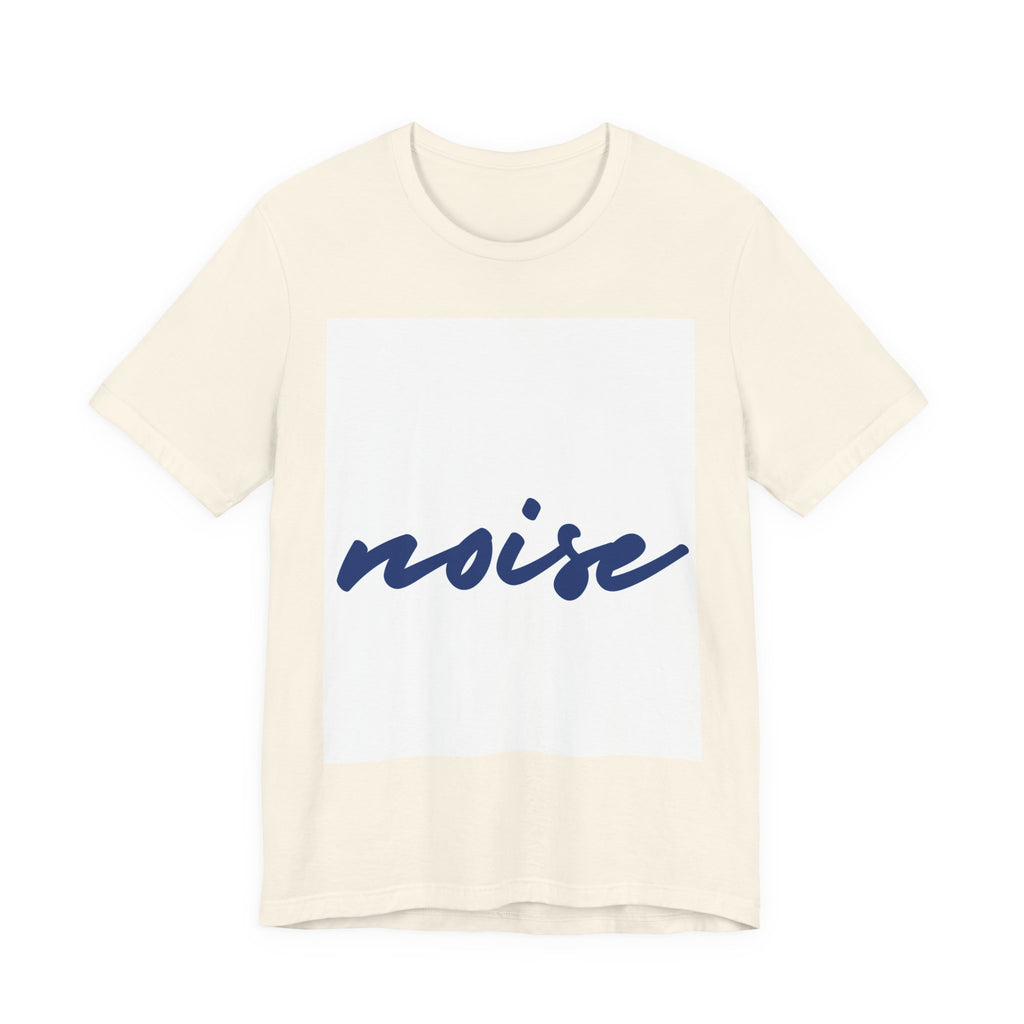 Noise Script T‑Shirt — Minimalist Blue Handwritten Tee