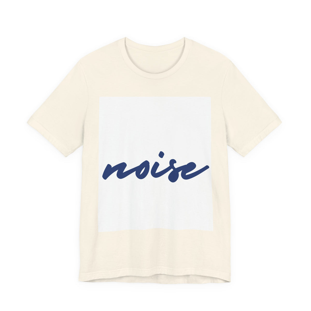 Noise Script T‑Shirt — Minimalist Blue Handwritten Tee
