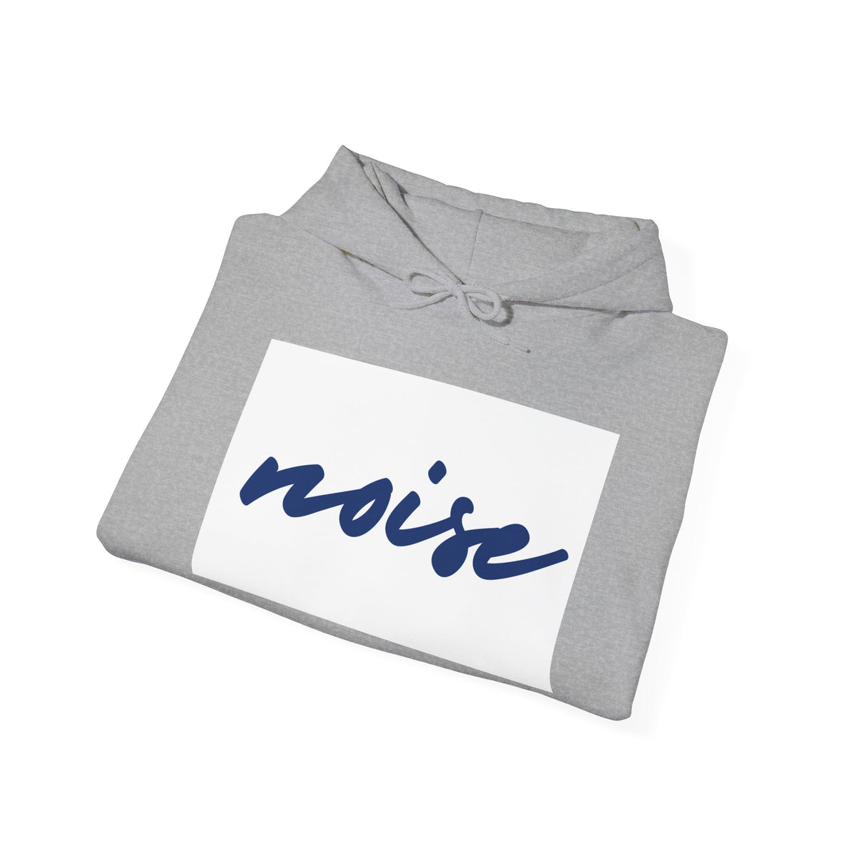 Noise Script Hoodie — Minimalist White Pullover with Handwritten ‘noise’