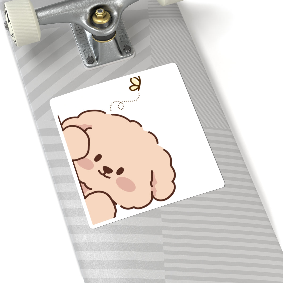 Cute Fluffy Puppy Kiss-Cut Sticker — Adorable Laptop Decal