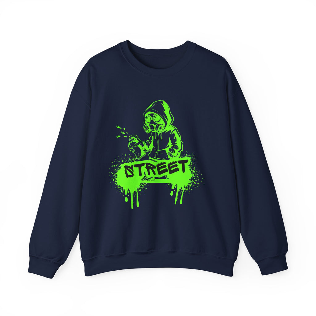 Street Graffiti Hoodie Sweatshirt — Neon Green Spray Paint Design