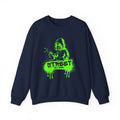 Street Graffiti Hoodie Sweatshirt — Neon Green Spray Paint Design