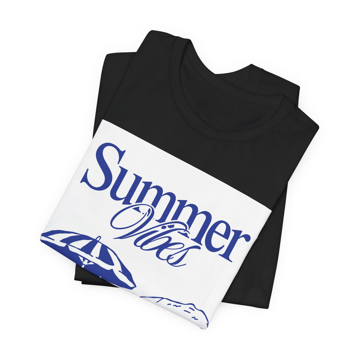 Summer Vibes Beach T-Shirt — Coastal Umbrella & Seaside Illustration Tee