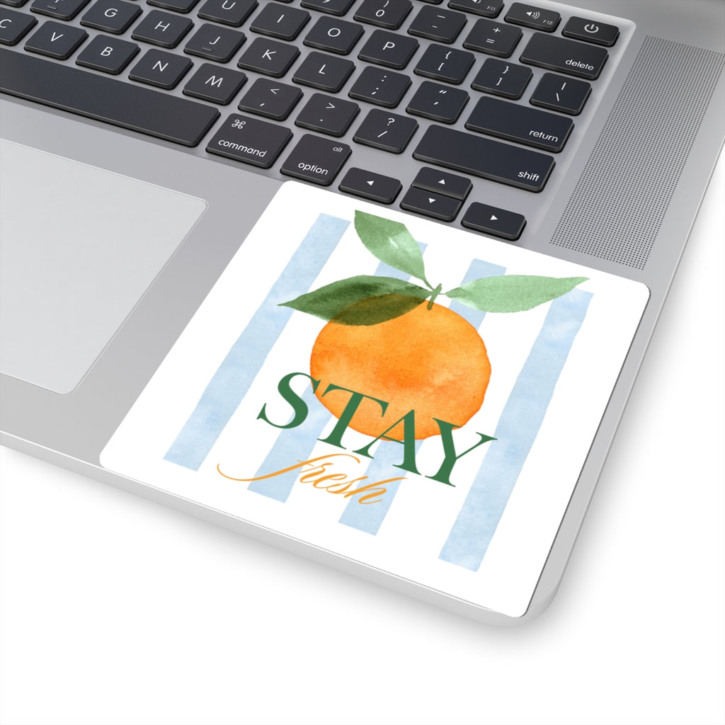 Stay Fresh Orange Sticker — Watercolor Fruit Kiss-Cut Sticker