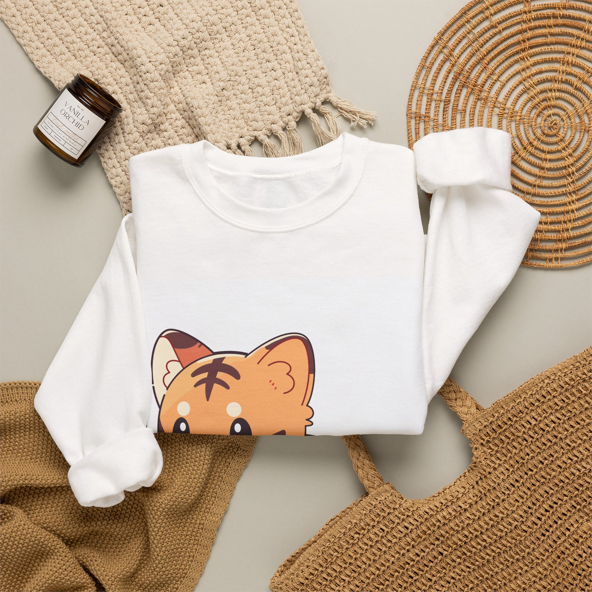 Cute Kawaii Tiger Crewneck Sweatshirt
