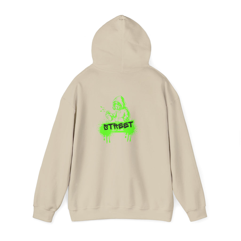 Street Green Graffiti Hoodie – "STREET" Neon Skate Graphic